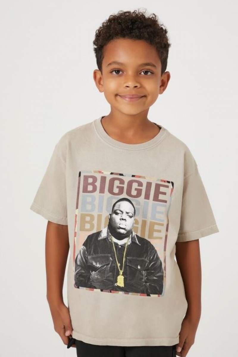 Tops Forever 21 Girls Boys Biggie Smalls Estampadas Niños Marrones Multicolor | JEIgB6GMQQg