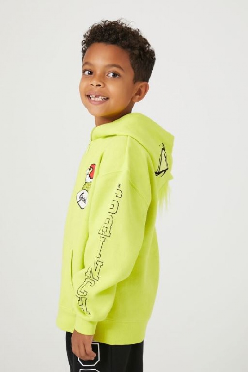 Tops Forever 21 Girls Boys Grinch Estampadas Zip Up Niños Verde Multicolor | ubSt2XR24xV