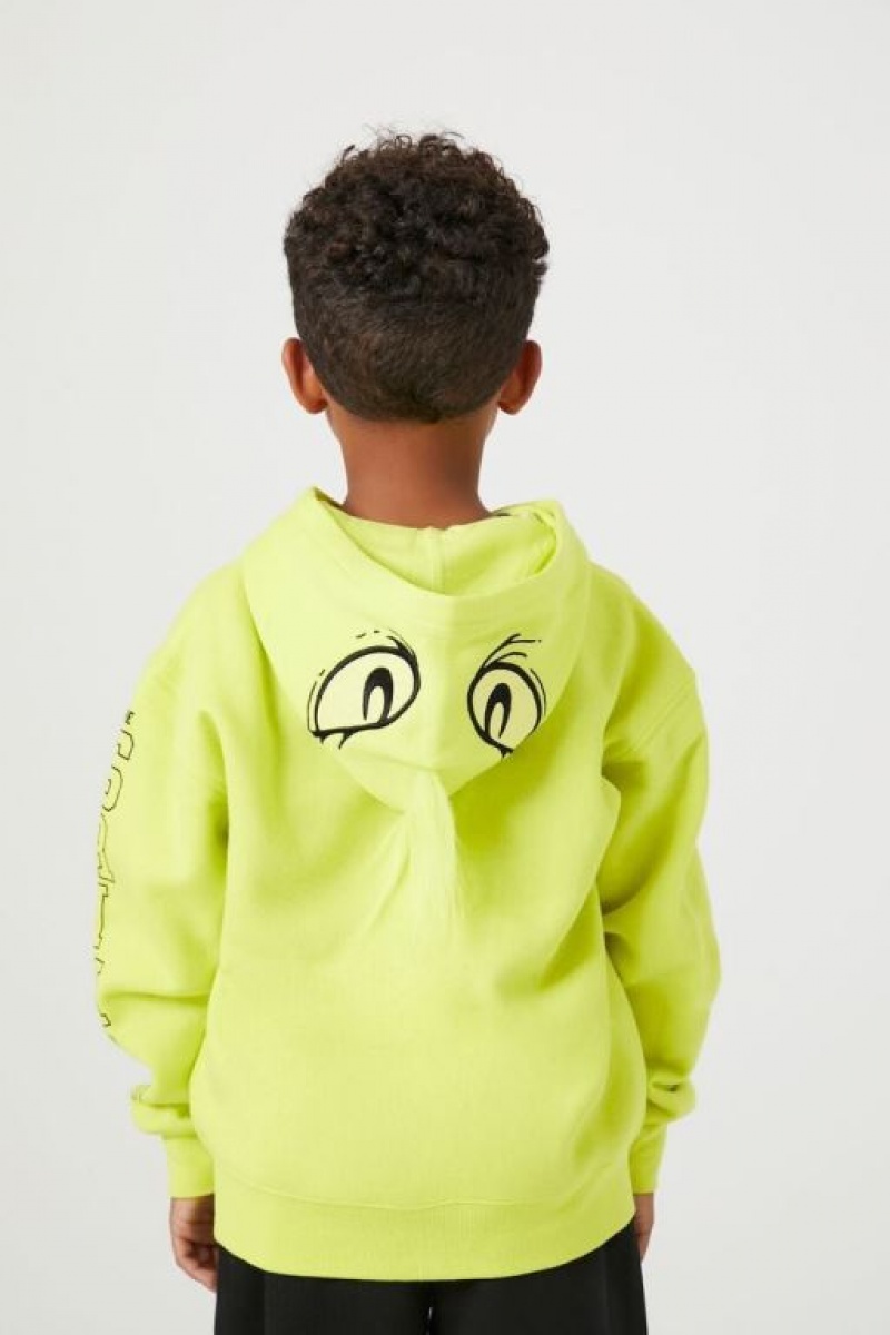 Tops Forever 21 Girls Boys Grinch Estampadas Zip Up Niños Verde Multicolor | ubSt2XR24xV