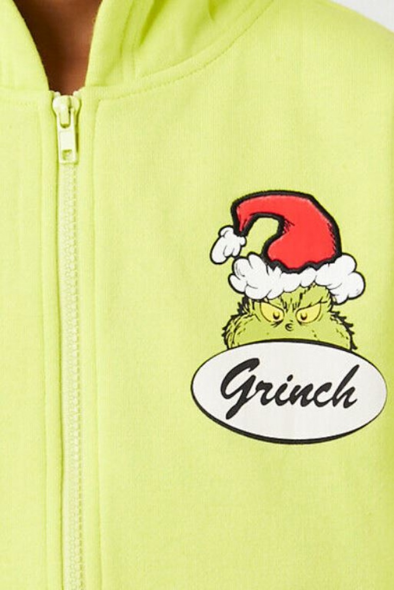 Tops Forever 21 Girls Boys Grinch Estampadas Zip Up Niños Verde Multicolor | ubSt2XR24xV