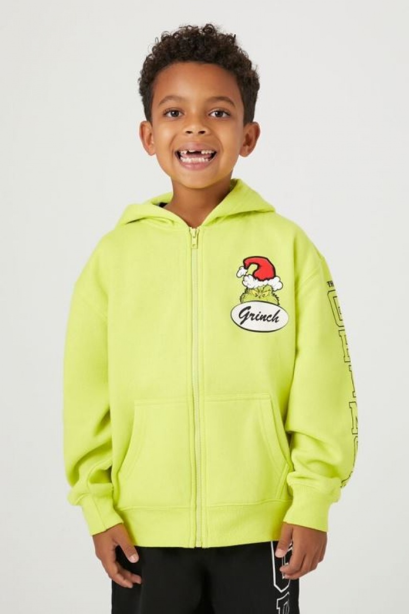 Tops Forever 21 Girls Boys Grinch Estampadas Zip Up Niños Verde Multicolor | ubSt2XR24xV