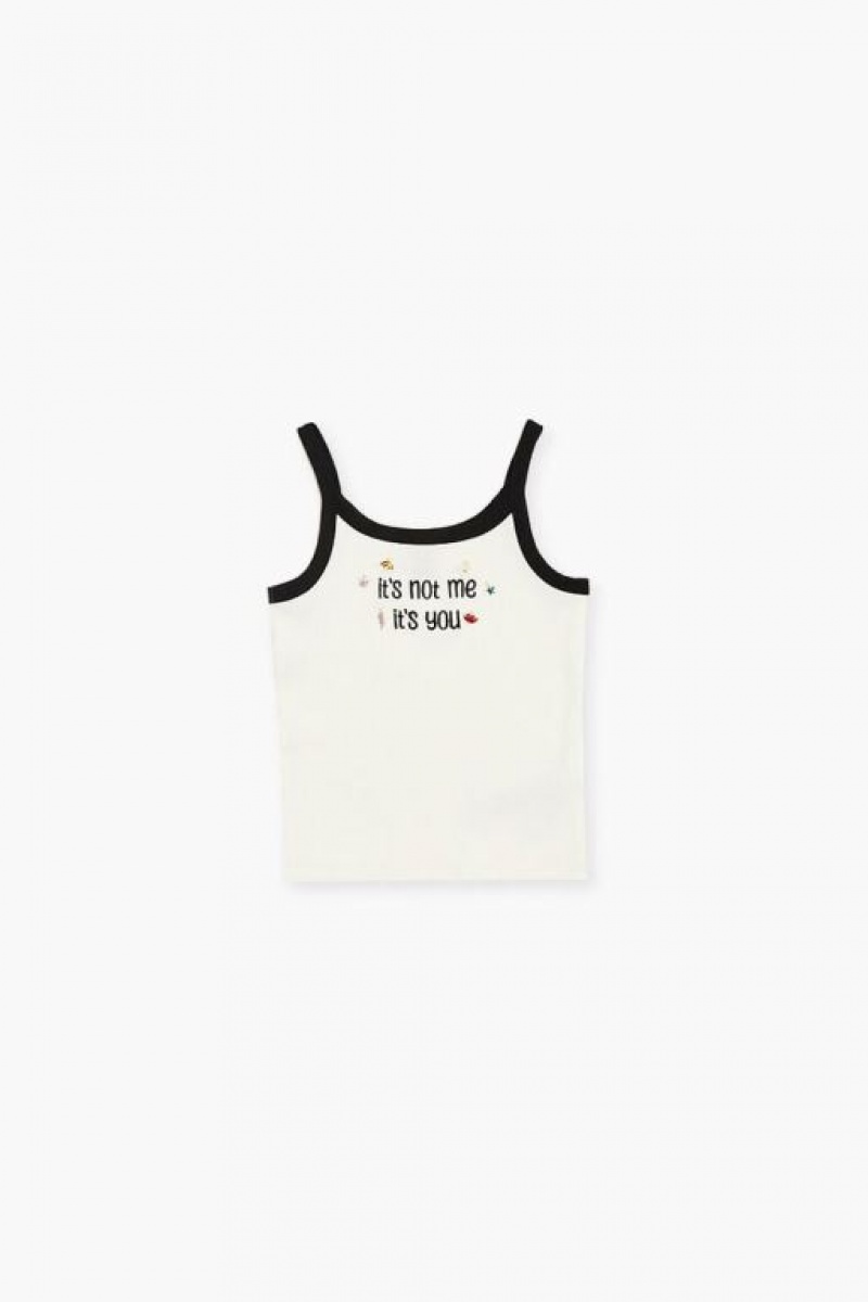 Tops Forever 21 Girls Charm Tank Niños Blancas Negras | WGuCZ0u48ob