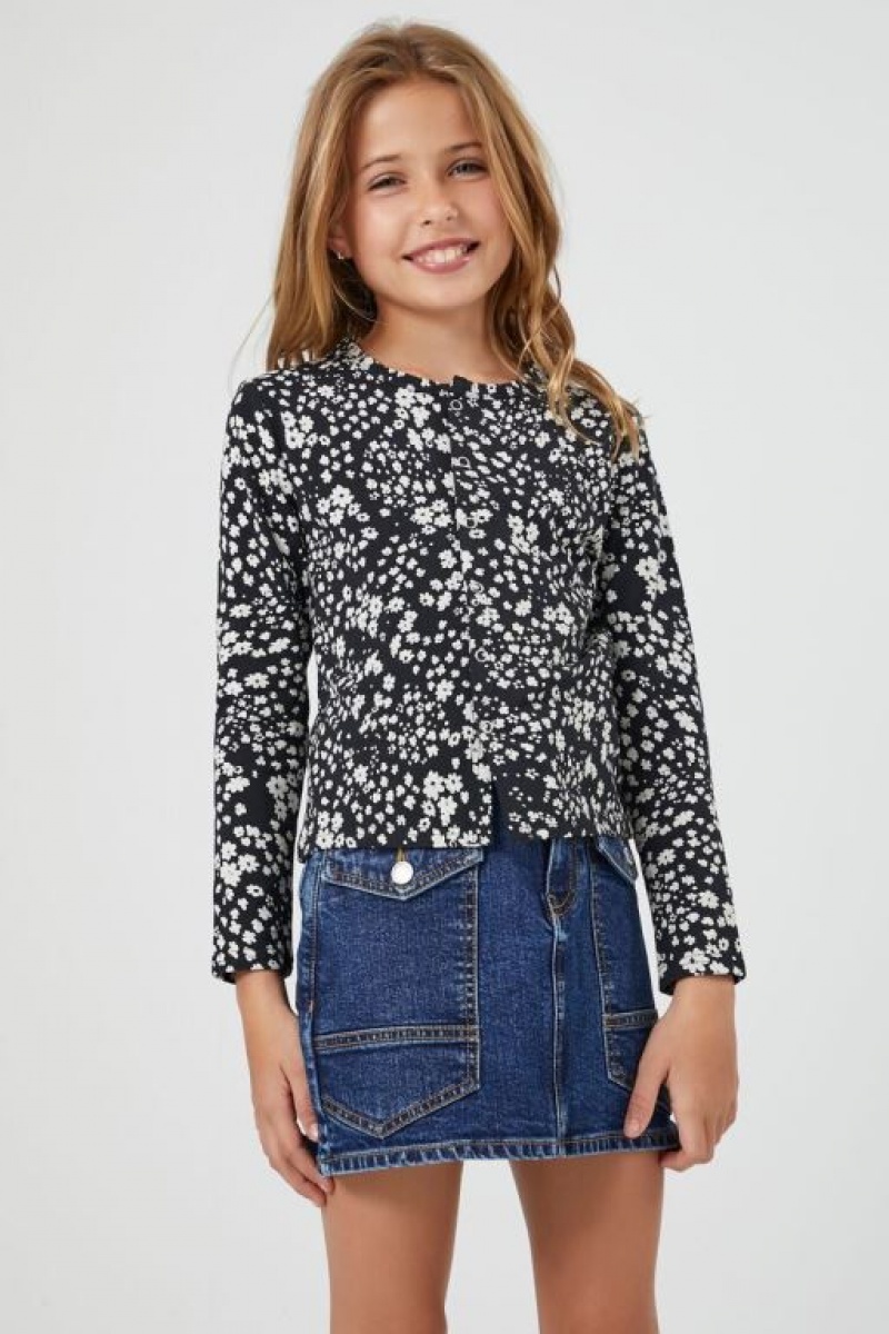 Tops Forever 21 Girls Ditsy Floral Print Niños Negras Multicolor | ZHPfcgNdyIc