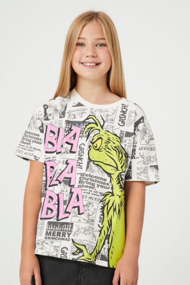 Tops Forever 21 Girls Grinch Comic Estampadas Niños Creme Multicolor | eklnFmTFbSX