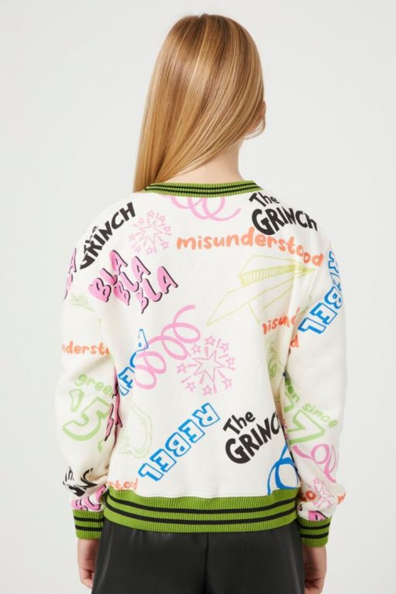 Tops Forever 21 Girls Grinch Estampadas Niños Creme Multicolor | lUrudVhtyNE