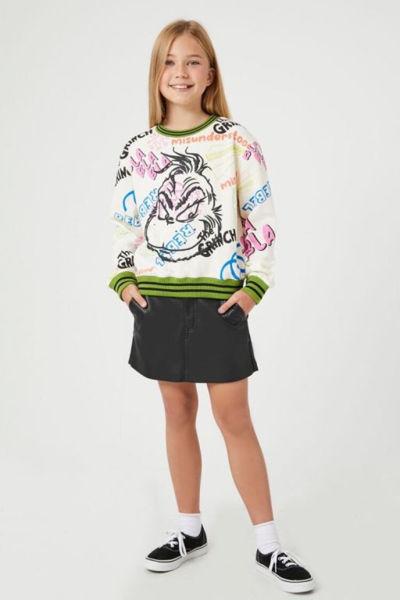 Tops Forever 21 Girls Grinch Estampadas Niños Creme Multicolor | lUrudVhtyNE