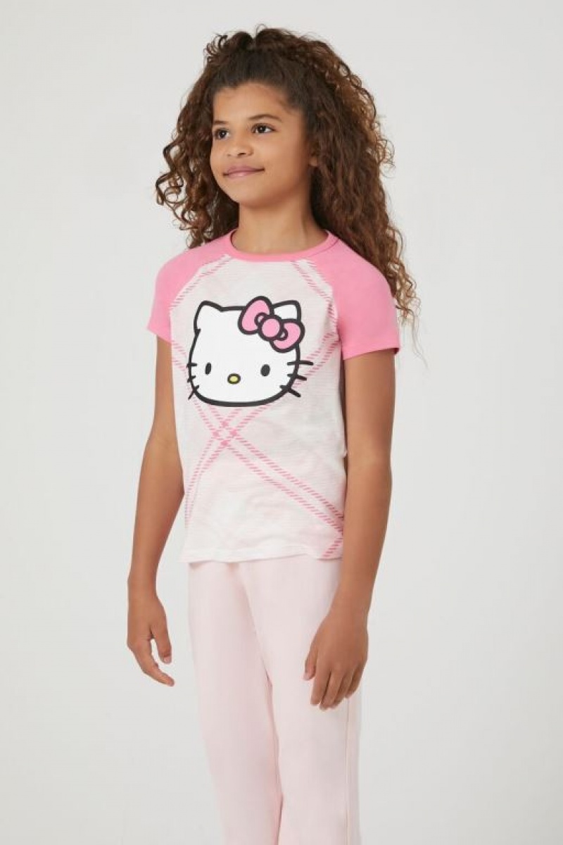 Tops Forever 21 Girls Hello Kitty Raglan Niños Rosas Multicolor | hppMmFGGVaQ