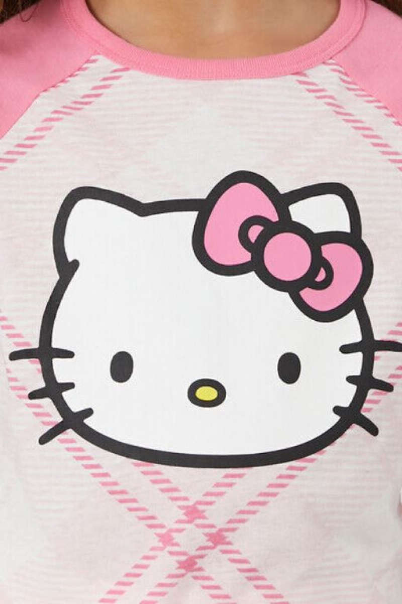 Tops Forever 21 Girls Hello Kitty Raglan Niños Rosas Multicolor | hppMmFGGVaQ