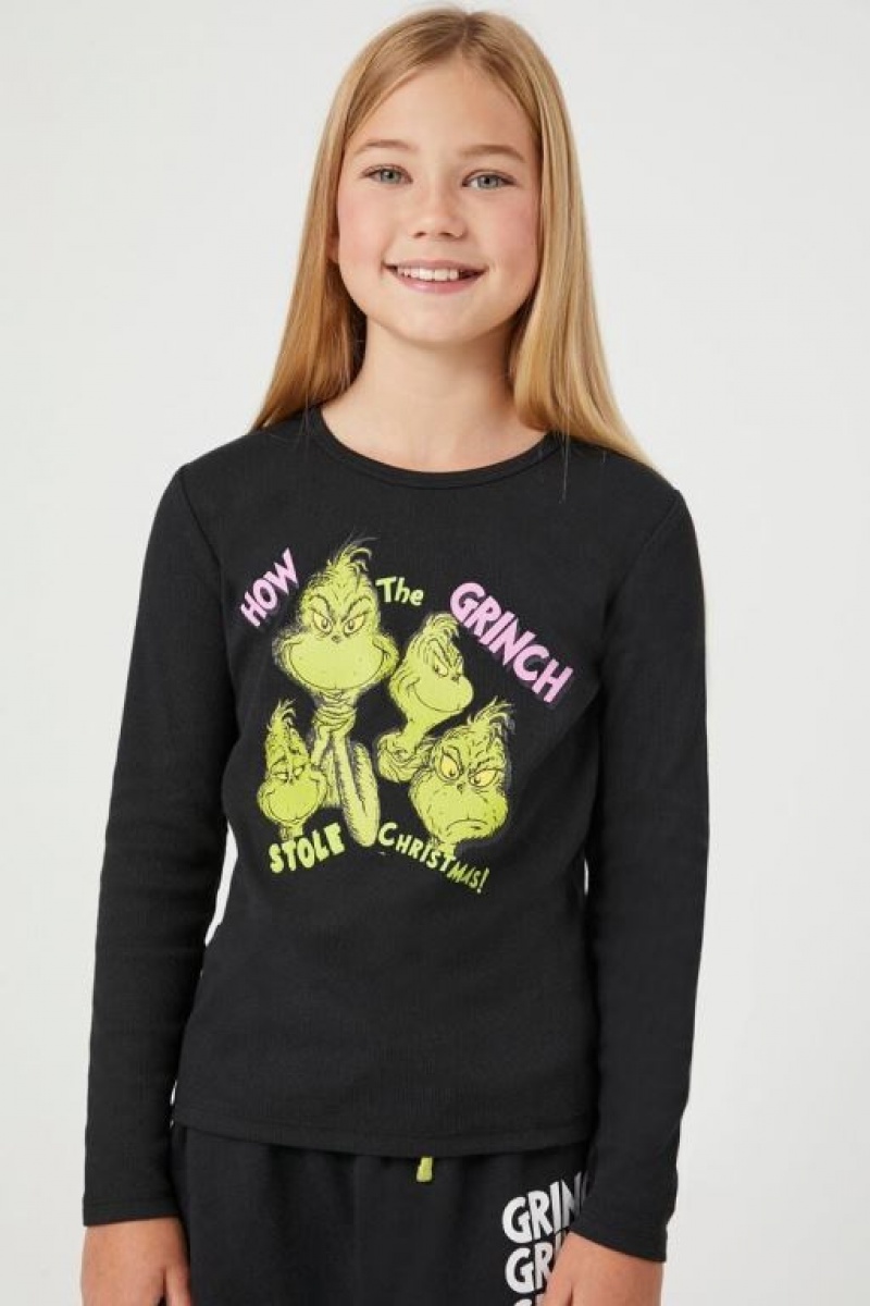 Tops Forever 21 Girls How The Grinch Stole Christmas Niños Gris Multicolor | JALpfTGitDb