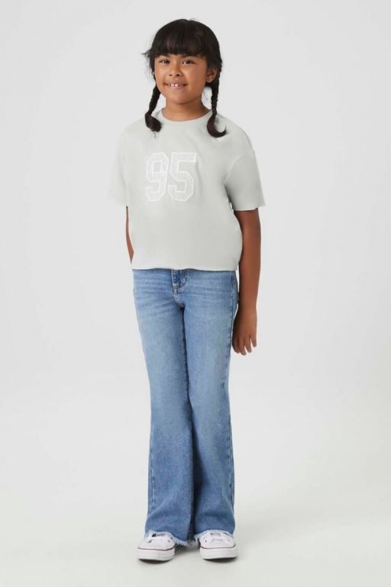 Tops Forever 21 Girls Lace Estampadas Niños Gris Blancas | eb6i853lku5