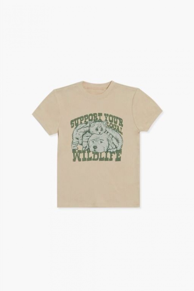 Tops Forever 21 Girls Local Wildlife Estampadas Niños Gris Marrones Multicolor | ShlfkaBVDUd