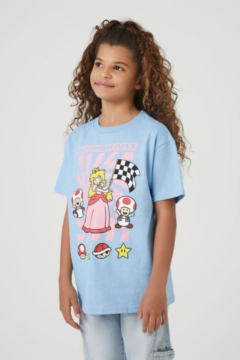 Tops Forever 21 Girls Mario Kart Estampadas Niños Azules Multicolor | rDk1vSlI0PU