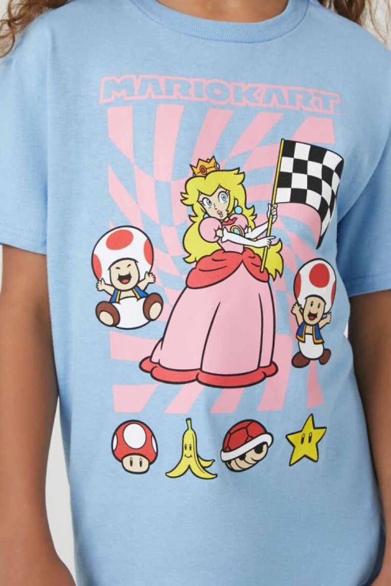 Tops Forever 21 Girls Mario Kart Estampadas Niños Azules Multicolor | rDk1vSlI0PU