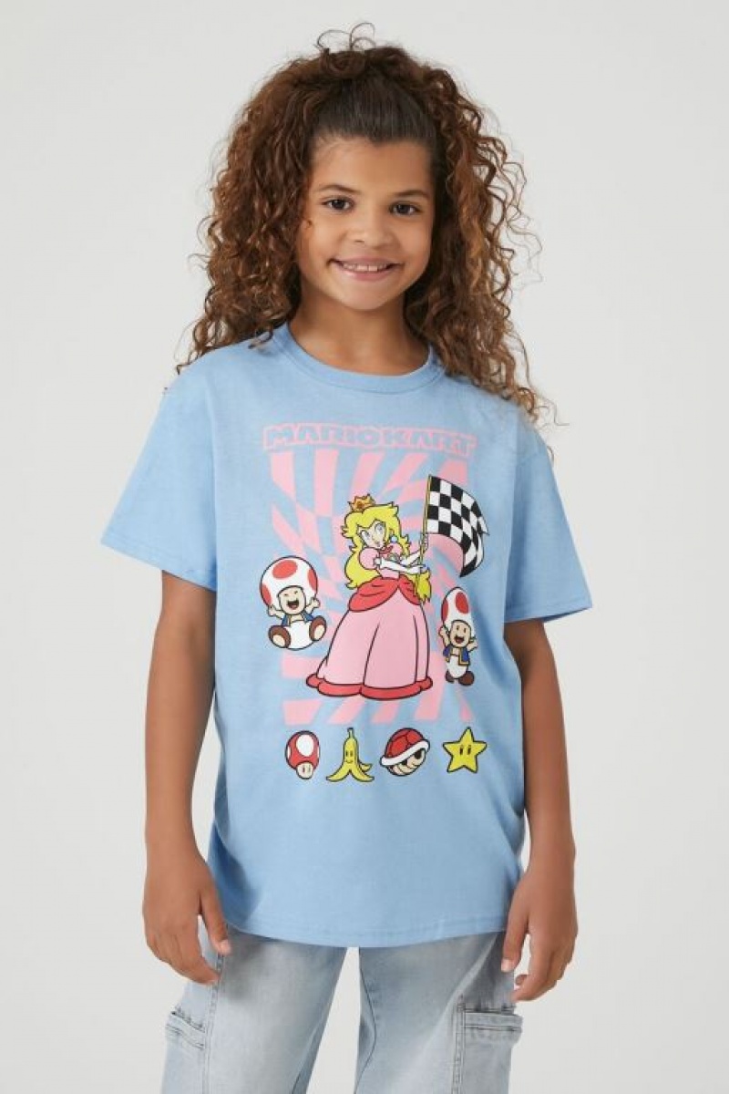 Tops Forever 21 Girls Mario Kart Estampadas Niños Azules Multicolor | rDk1vSlI0PU