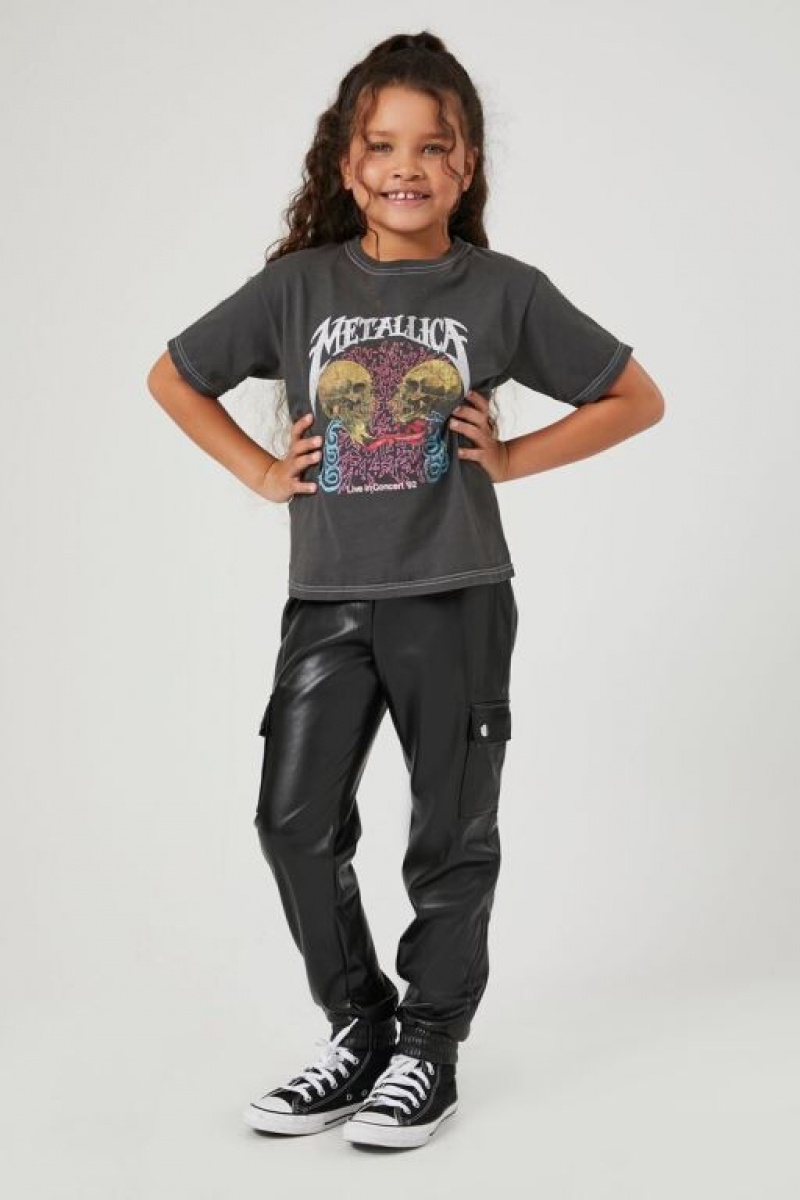 Tops Forever 21 Girls Metallica Estampadas Niños Gris Multicolor | PvuMgoisxzm