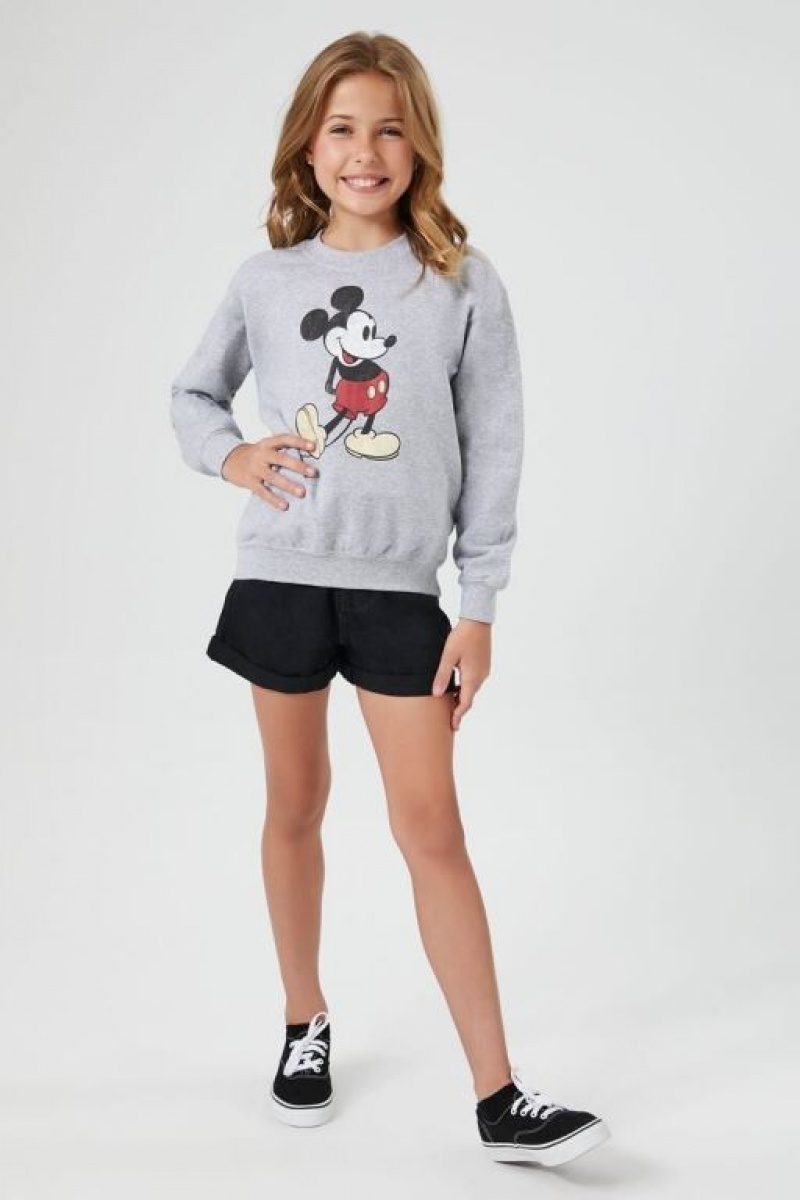 Tops Forever 21 Girls Mickey Mouse Estampadas Niños Gris Multicolor | VJ7pd1yZTt9