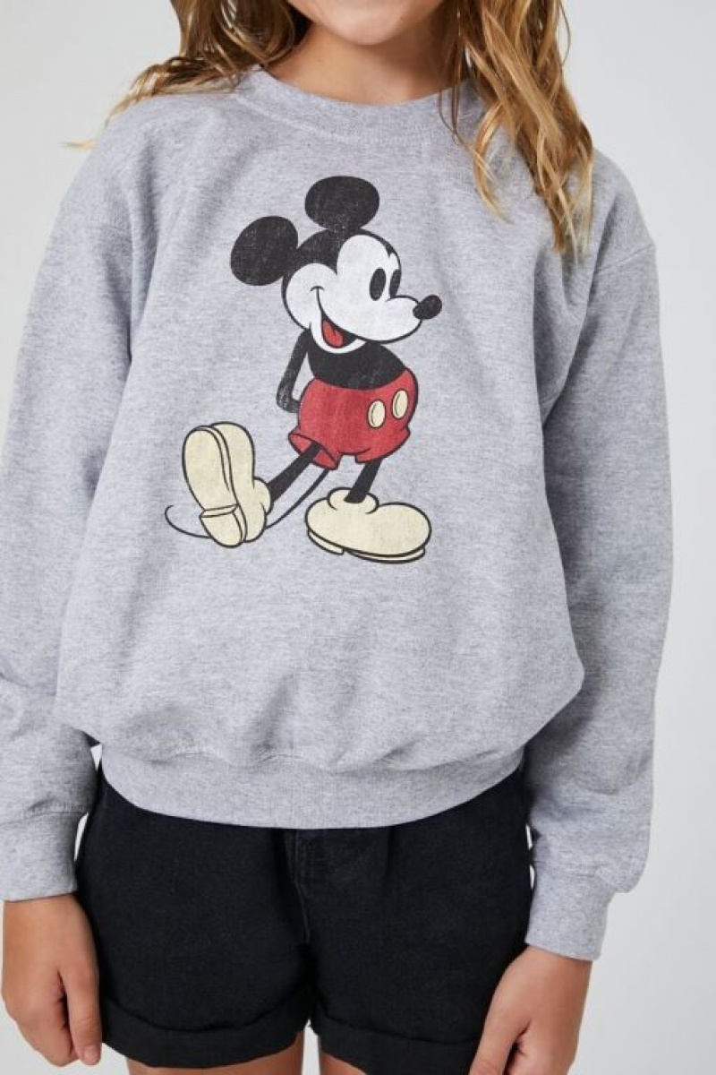 Tops Forever 21 Girls Mickey Mouse Estampadas Niños Gris Multicolor | VJ7pd1yZTt9