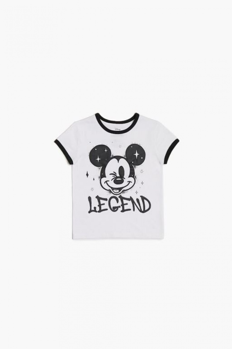 Tops Forever 21 Girls Mickey Mouse Estampadas Niños Blancas Multicolor | JGcD6v6vzgV