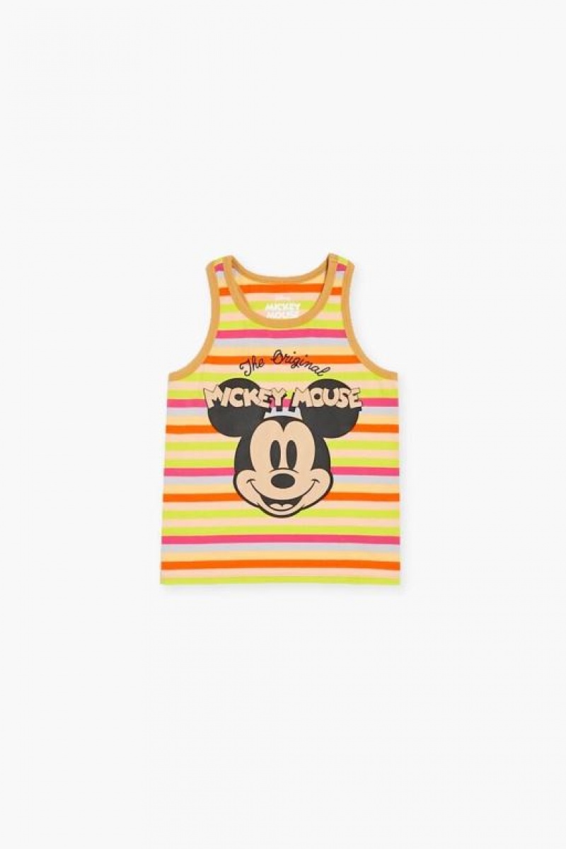 Tops Forever 21 Girls Mickey Mouse Tank Niños Marrones Multicolor | JnjvgDvXnxR