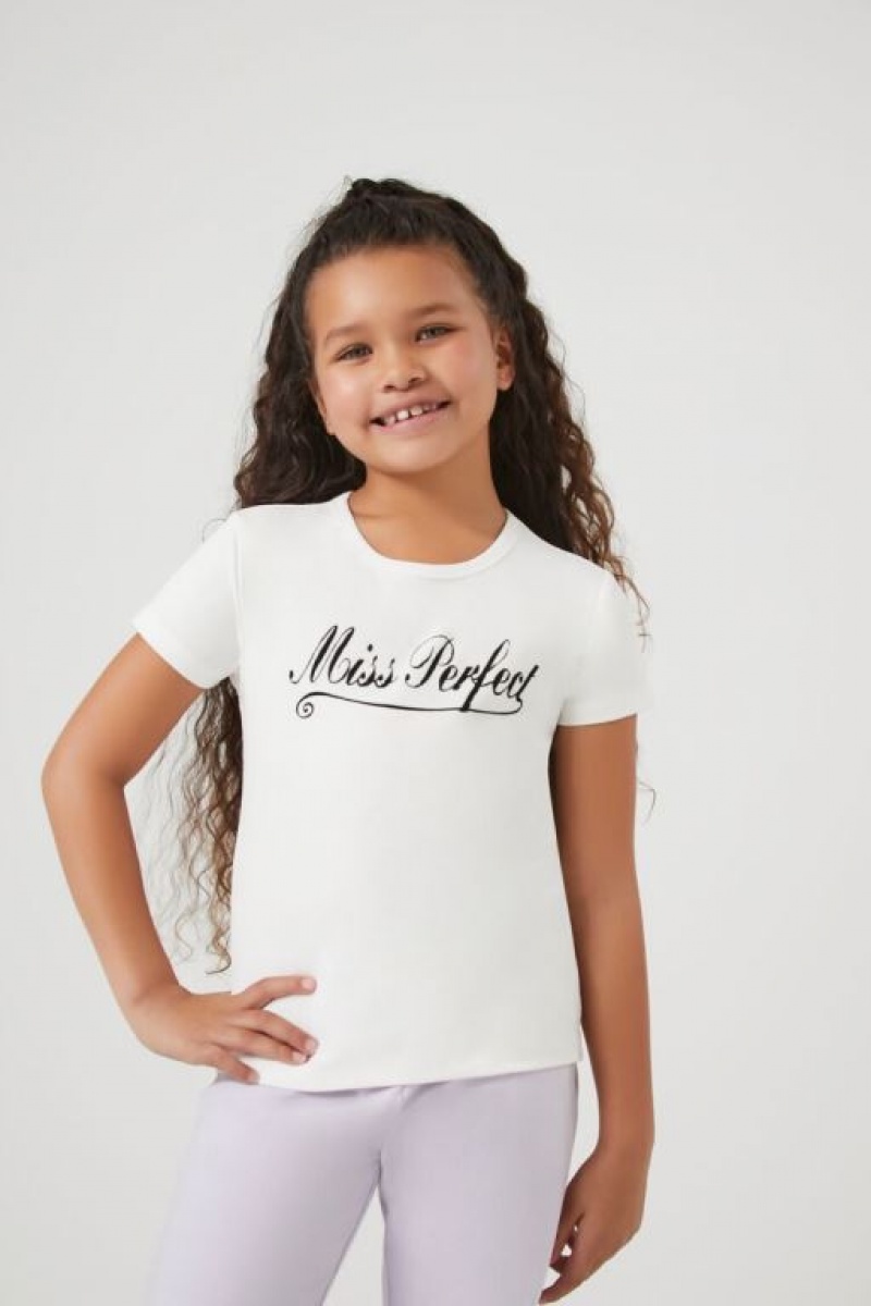 Tops Forever 21 Girls Miss Perfect Estampadas Niños Blancas Multicolor | nffJODHxa6V