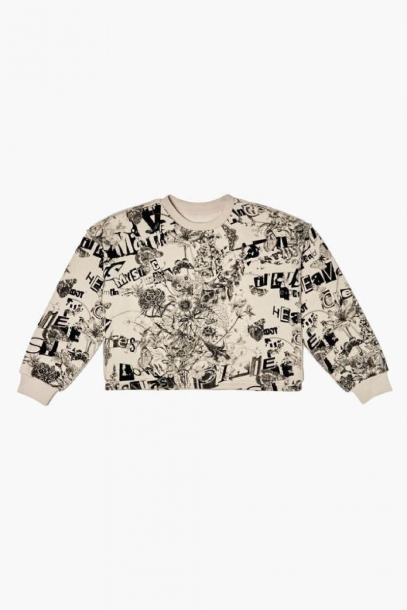 Tops Forever 21 Girls Nature Estampadas Cropped Niños Negras Creme | RypojilxKnq