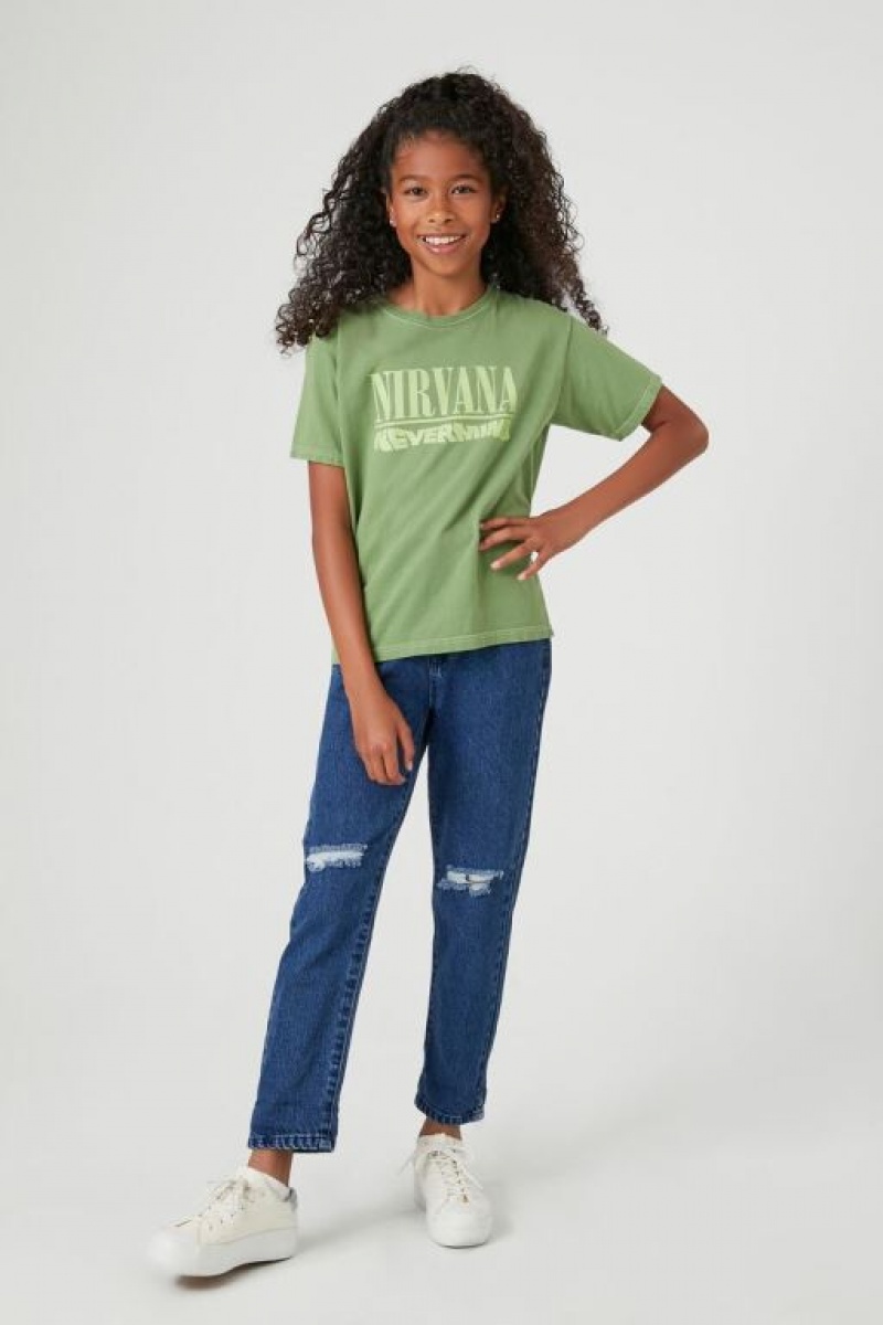 Tops Forever 21 Girls Nirvana Estampadas Niños Verde Multicolor | wkqPq3I1zhn