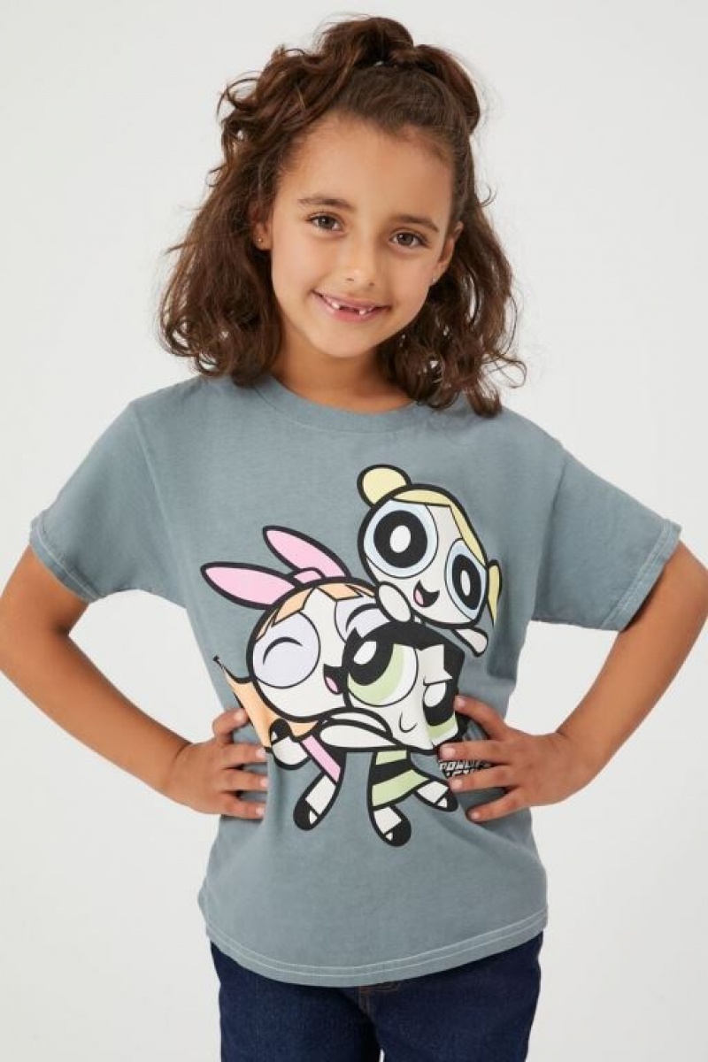 Tops Forever 21 Girls Powerpuff Girls Estampadas Niños Gris Multicolor | Ovnmnqf3ziO