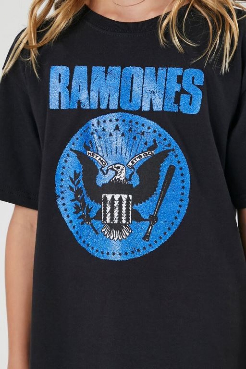 Tops Forever 21 Girls Ramones Estampadas Niños Negras Multicolor | SAmOWoXWfy0