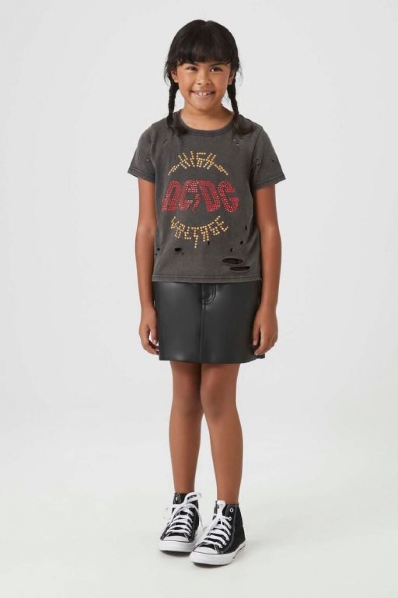 Tops Forever 21 Girls Rhinestone Acdc Niños Negras Multicolor | 4ow6E1aS5px