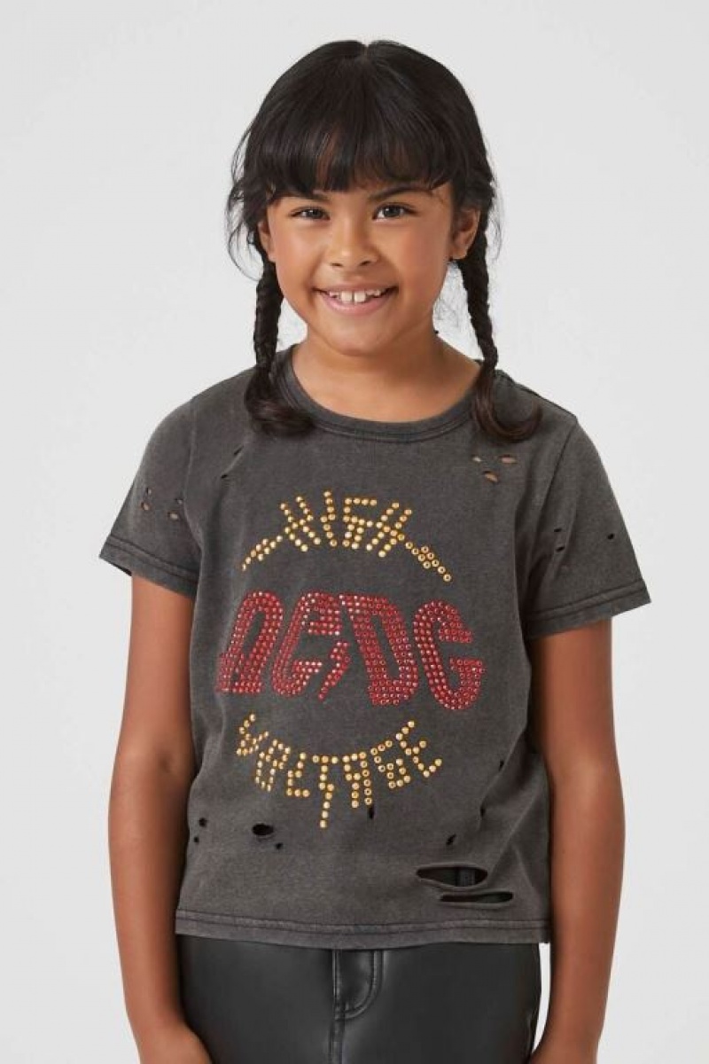 Tops Forever 21 Girls Rhinestone Acdc Niños Negras Multicolor | 4ow6E1aS5px