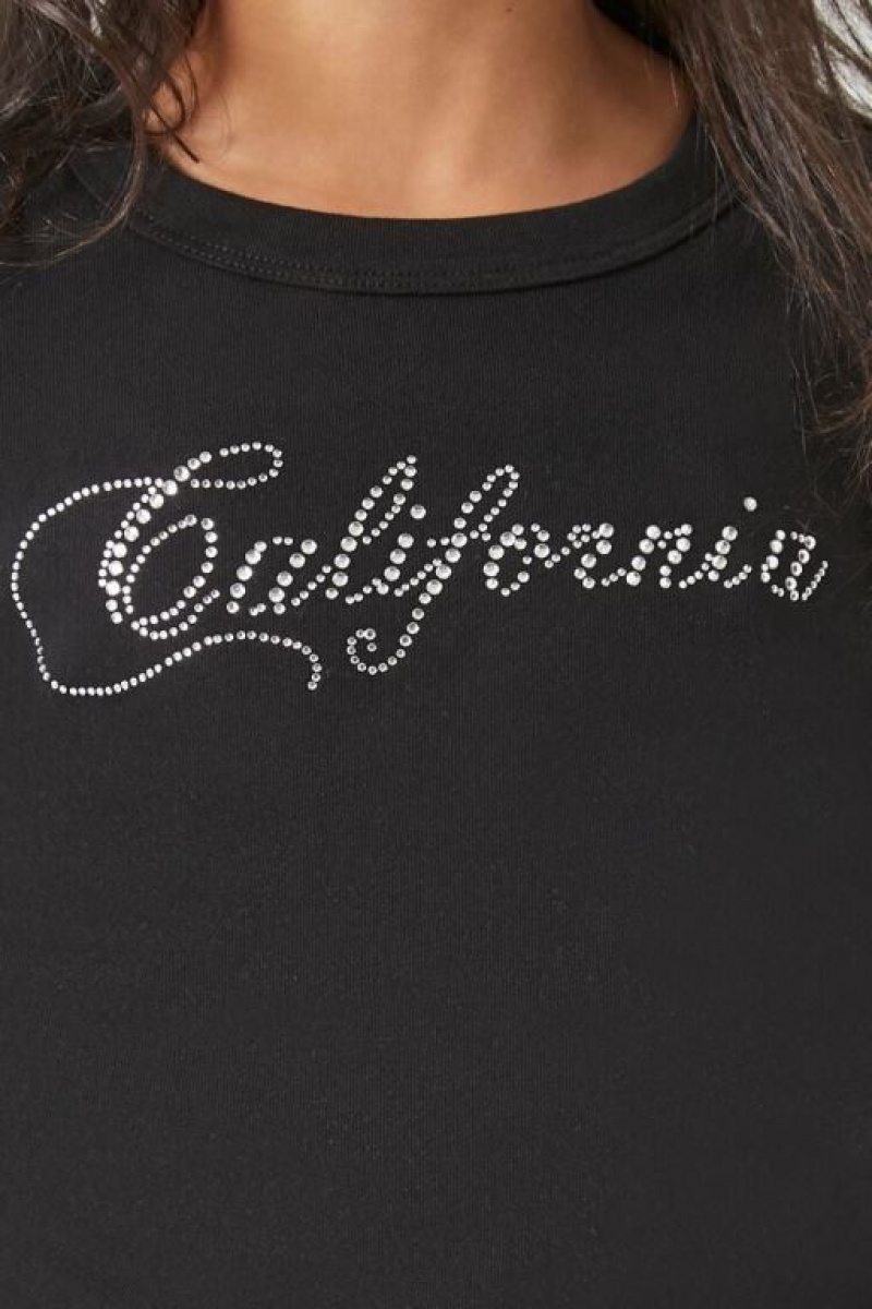 Tops Forever 21 Girls Rhinestone California Niños Negras Multicolor | xDluUlrCALS