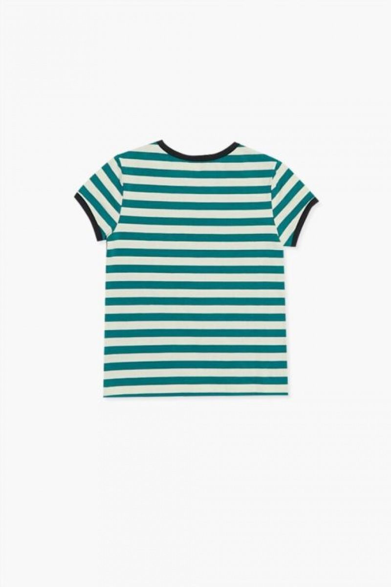 Tops Forever 21 Girls Slytherin A Rayas Ringer Niños Verde Multicolor | k32mPAY0G41