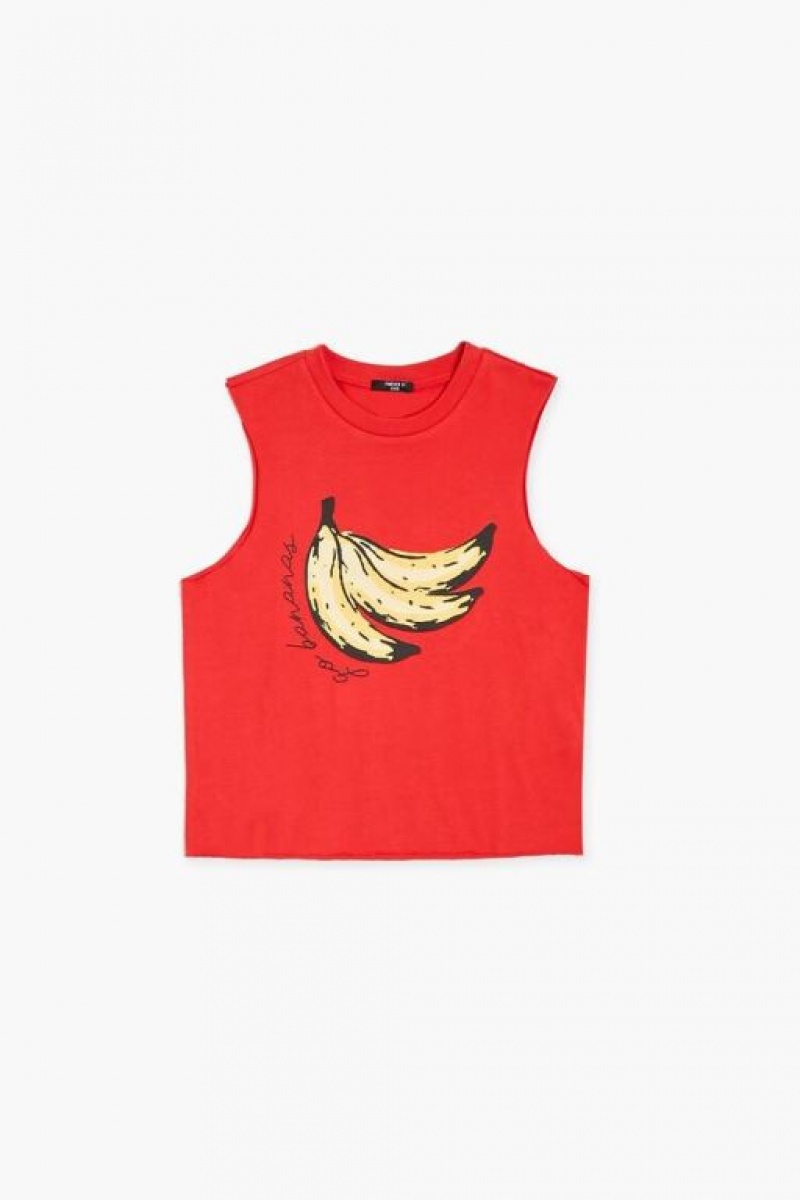 Tops Forever 21 Go Bananas Tank Girls Boys Niños Rojas Multicolor | 0rcieRGGIrq