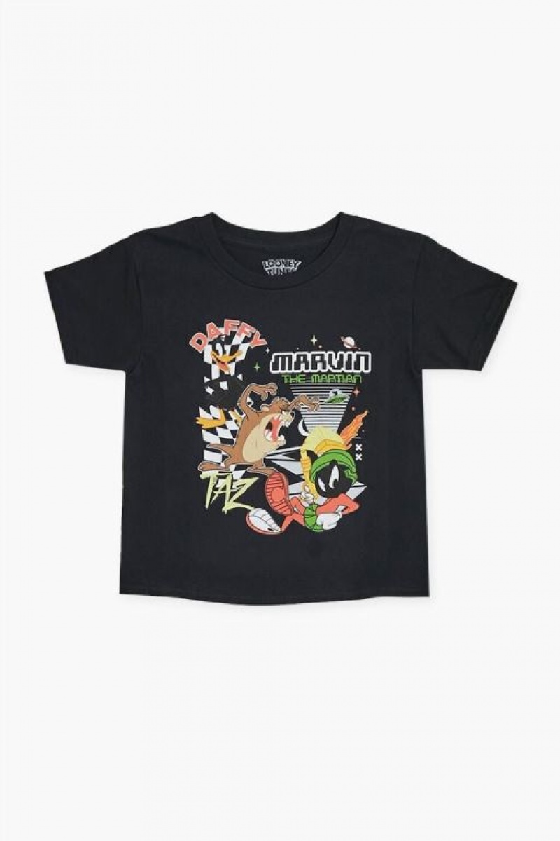 Tops Forever 21 Marvin Looney Tunes Estampadas Girls Boys Niños Negras Multicolor | EHrqHOiLDO9