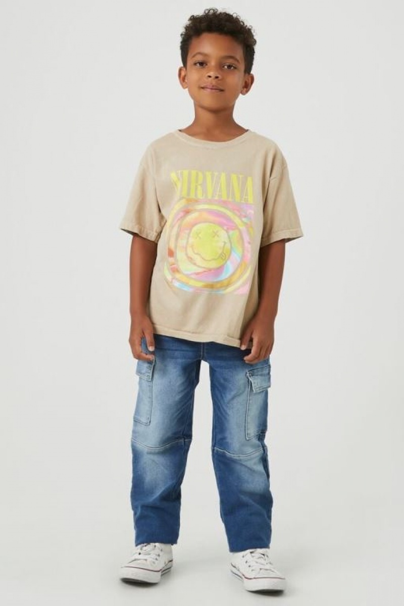 Tops Forever 21 Nirvana Estampadas Girls Boys Niños Gris Marrones Multicolor | npF27tREg5D