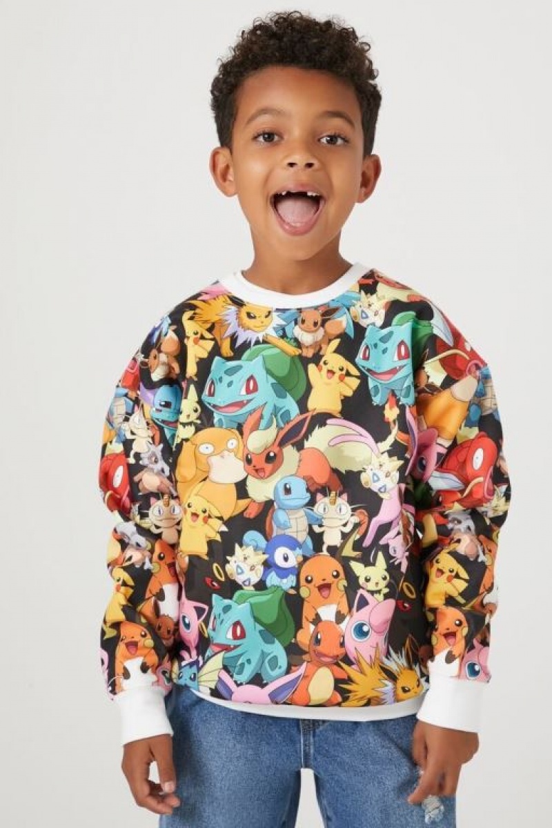 Tops Forever 21 Pokemon Estampadas Girls Boys Niños Negras Multicolor | mYHZkoM84Aj