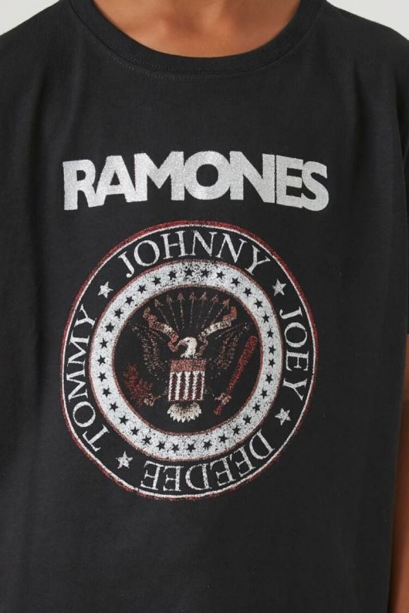 Tops Forever 21 Ramones Estampadas Girls Boys Niños Negras Multicolor | X8Dx8fOf4n4