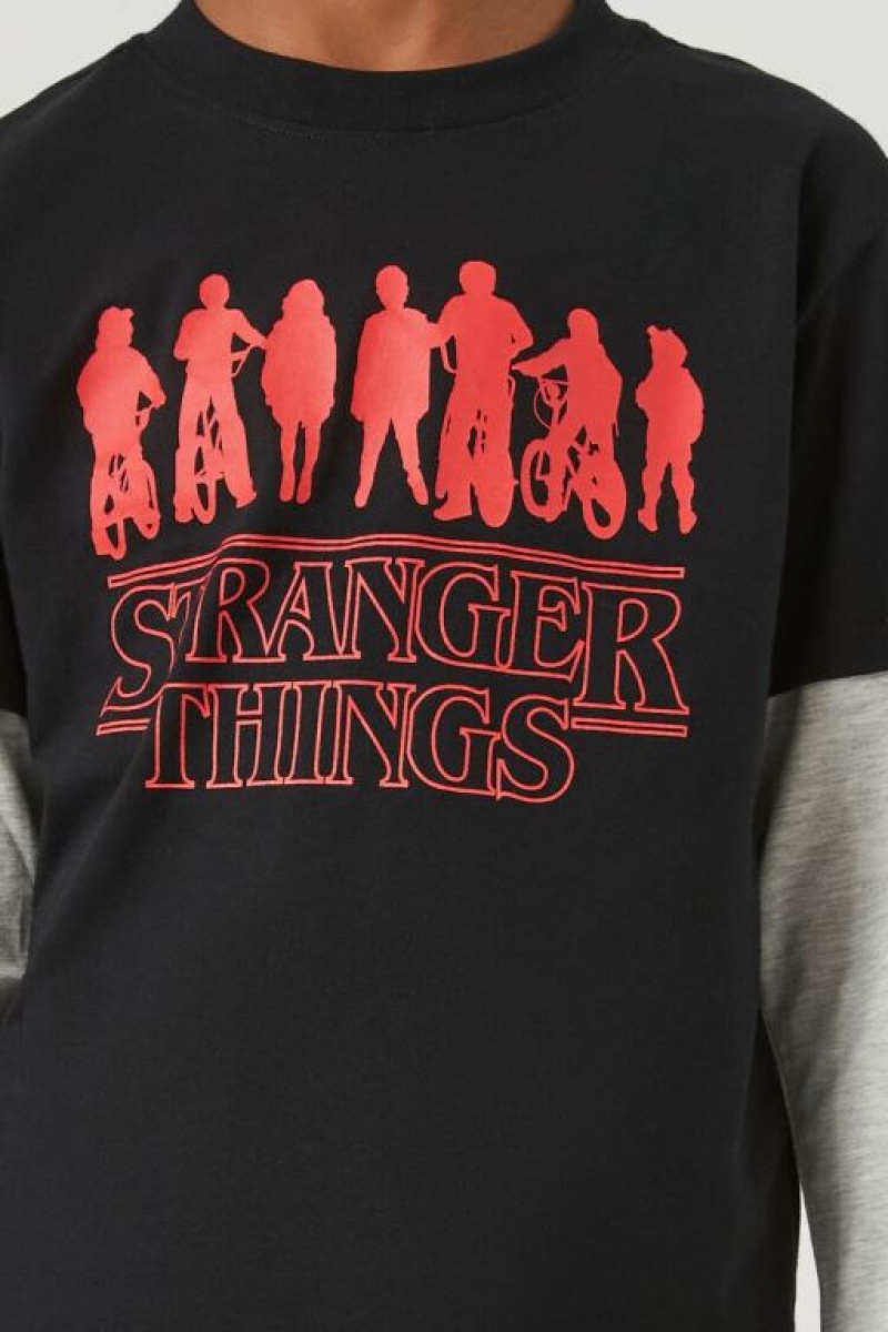 Tops Forever 21 Stranger Things Combo Girls Boys Niños Negras Multicolor | QSj6GOsmXFh