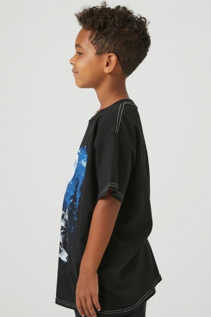 Tops Forever 21 Wolf Amp Moon Estampadas Girls Boys Niños Negras Multicolor | 6JH5JYcztfs