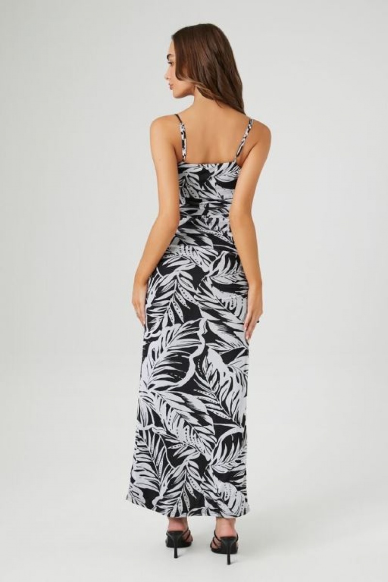 Vestido Forever 21 Abstract Print Midi Mujer Negras Blancas | C9fK6hCUIZV