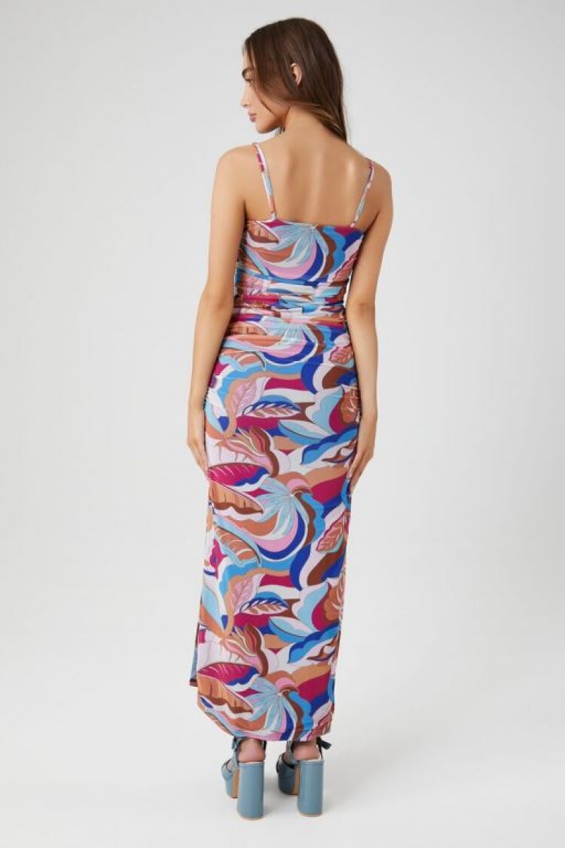 Vestido Forever 21 Abstract Print Midi Mujer Rosas Multicolor | ZwVrnrV1eGy