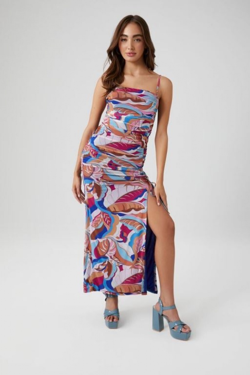 Vestido Forever 21 Abstract Print Midi Mujer Rosas Multicolor | ZwVrnrV1eGy