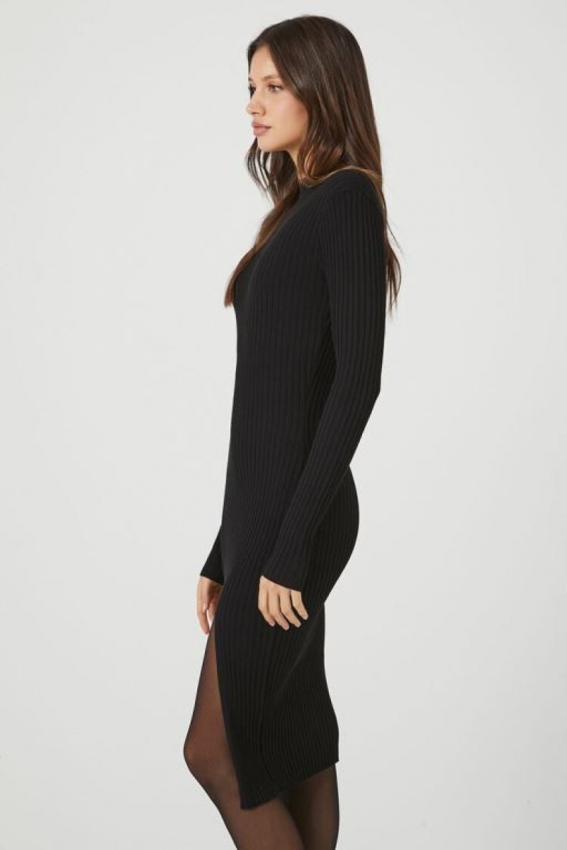 Vestido Forever 21 Acanalado Knit Midi Mujer Negras | sTT8CeWk3ko