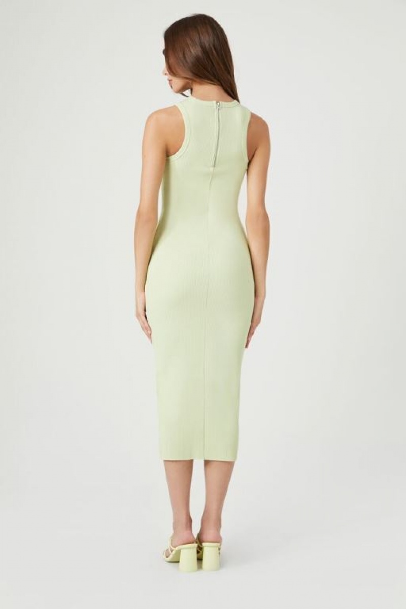 Vestido Forever 21 Acanalado Knit Midi Mujer Pistachio | hCRGq4nrg5B