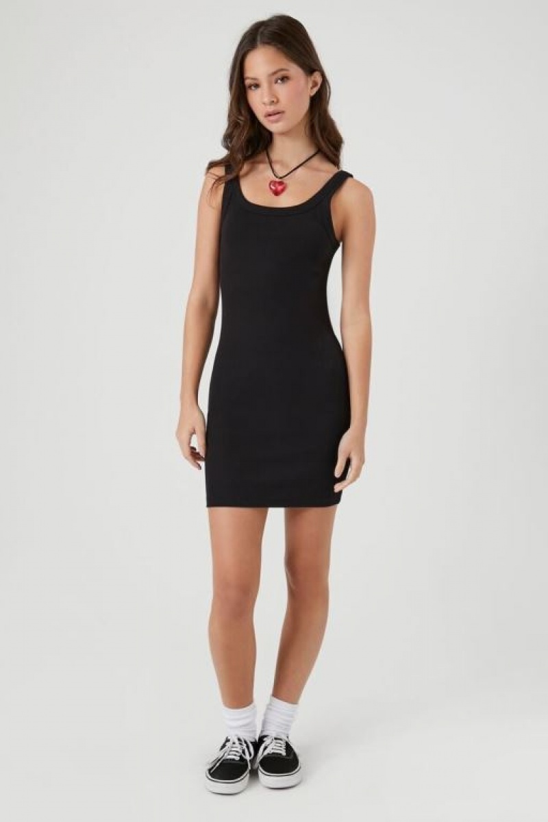 Vestido Forever 21 Acanalado Knit Mini Bodycon Mujer Negras | UXPj9poEglw