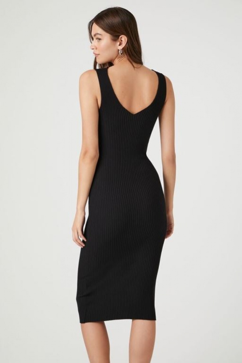 Vestido Forever 21 Acanalado Knit Mujer Negras | a3k7sBUebLs