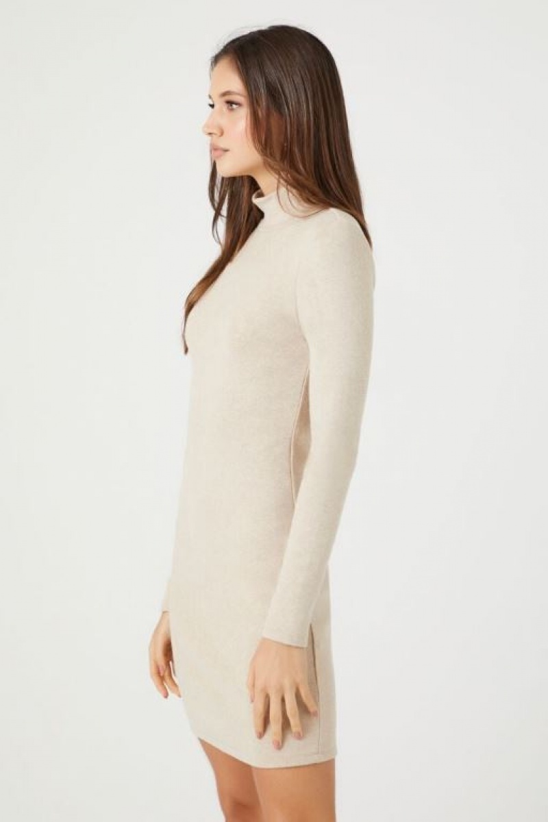 Vestido Forever 21 Acanalado Mock Neck Mini Mujer Birch | zAXfZZtjlys