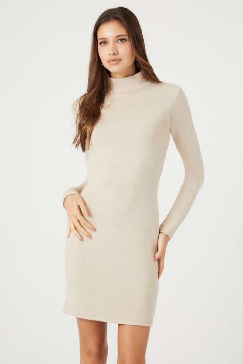 Vestido Forever 21 Acanalado Mock Neck Mini Mujer Birch | zAXfZZtjlys