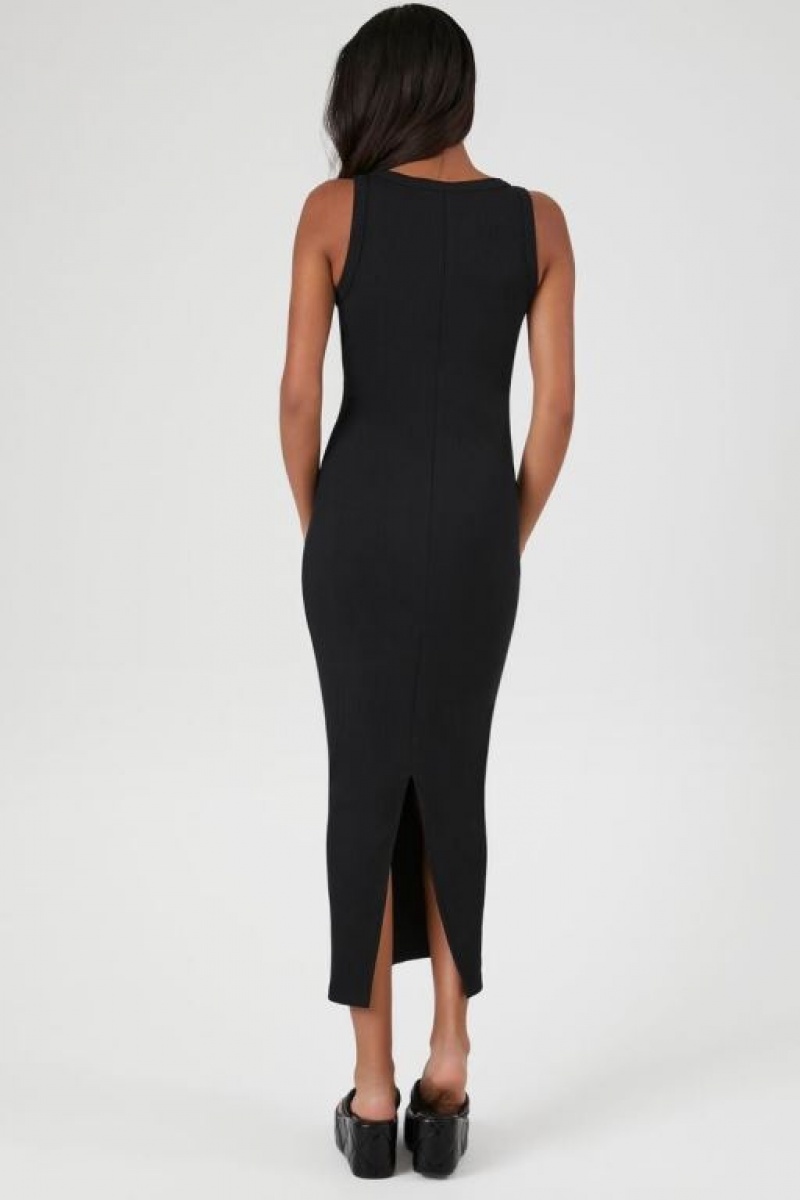 Vestido Forever 21 Acanalado Tank Bodycon Maxi Mujer Negras | x4OK4UoQFhH