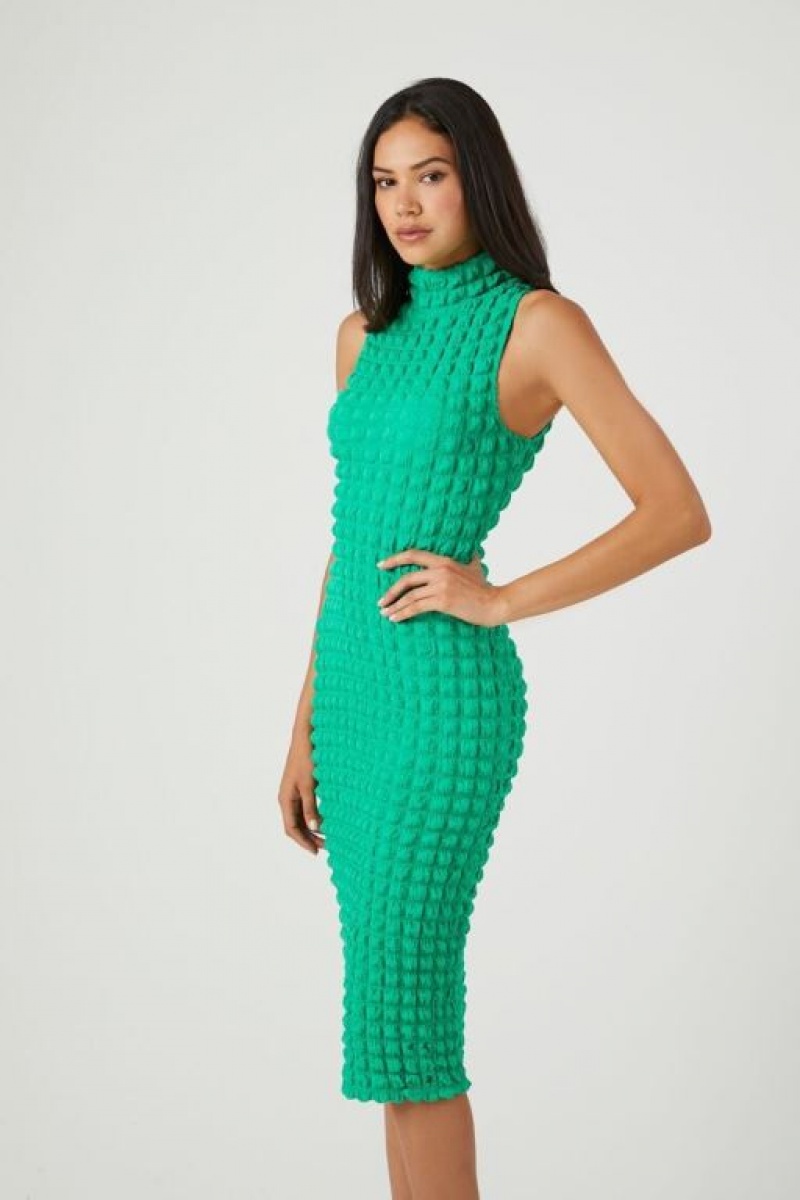 Vestido Forever 21 Acolchado Bodycon Midi Mujer Verde | 3yfwncgixvi